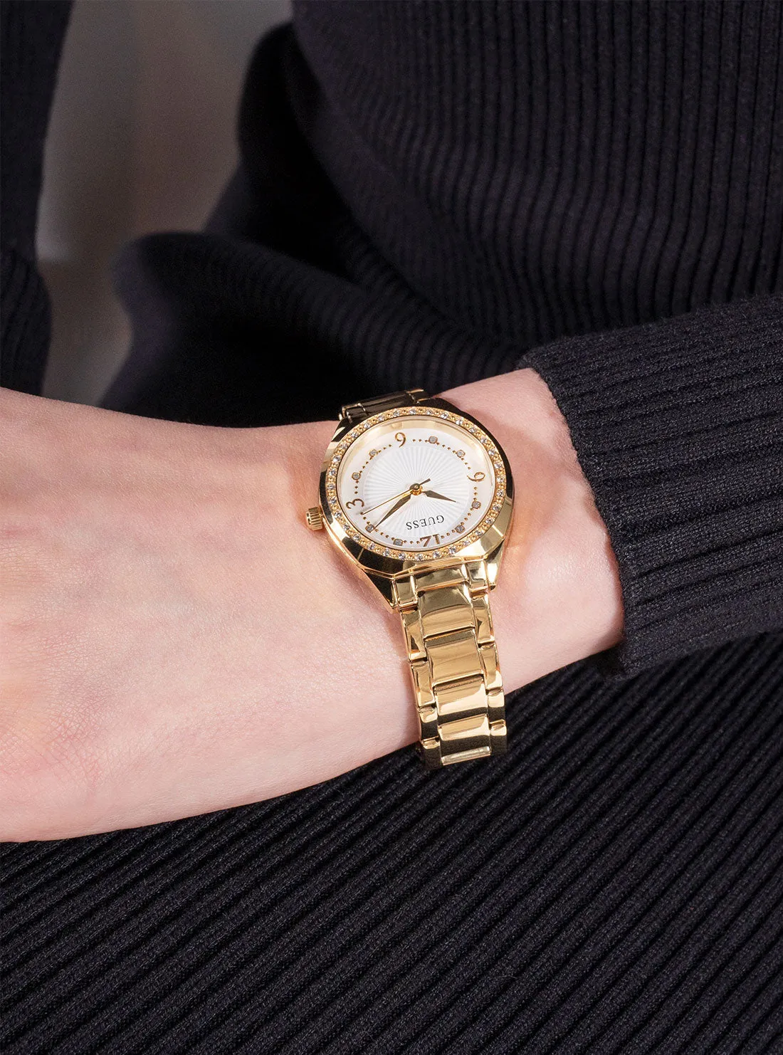 Gold Charlotte Chrystal Link Watch Guess
