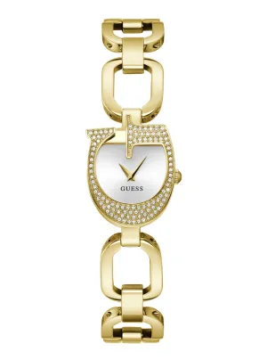 Gold Gia Logo Link Bracelet Watch Guess