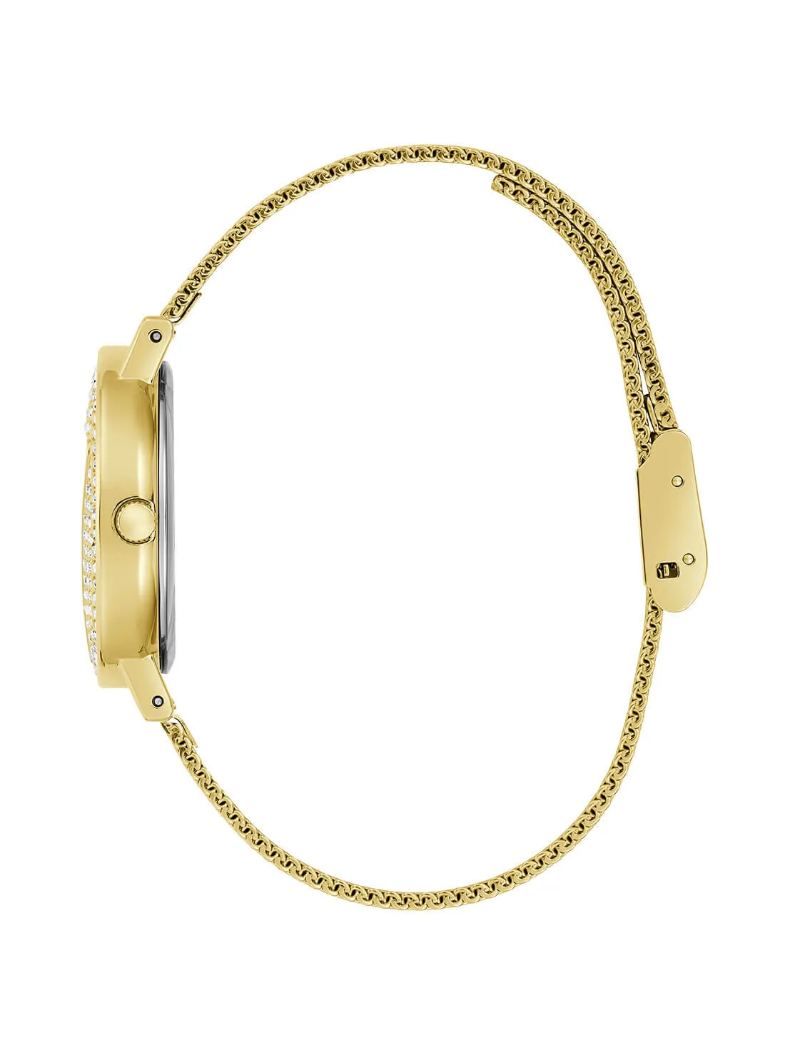 Gold Mini Iconic Glitz Mesh Watch Guess