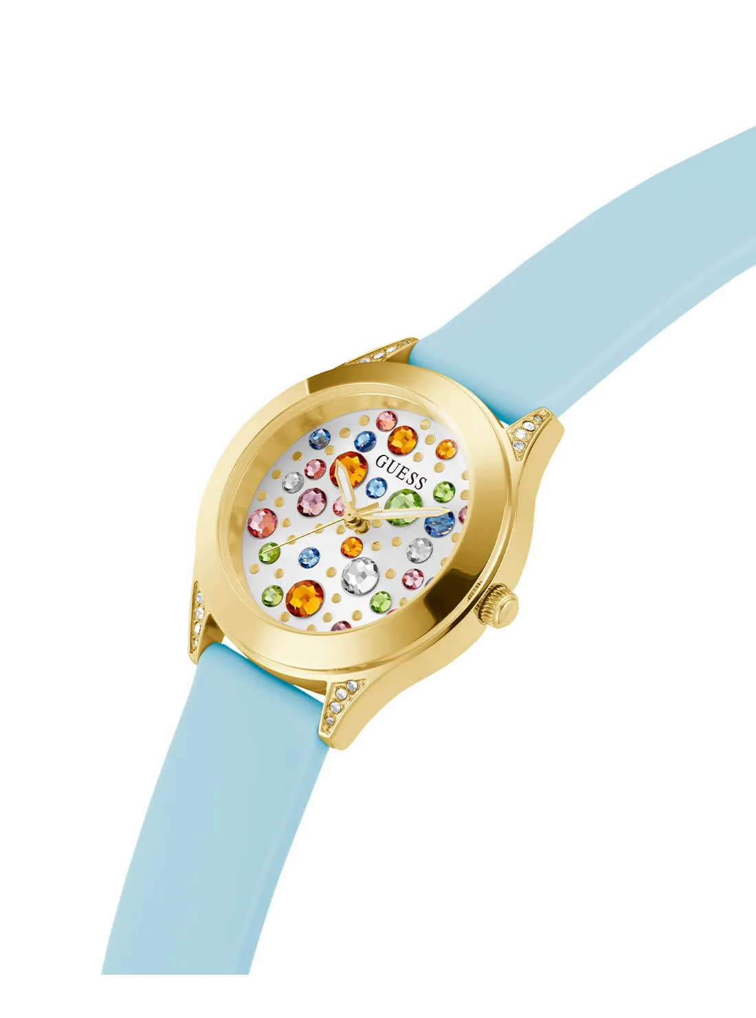Gold Mini Wonderlust Multi Glitz Silicone Watch Guess