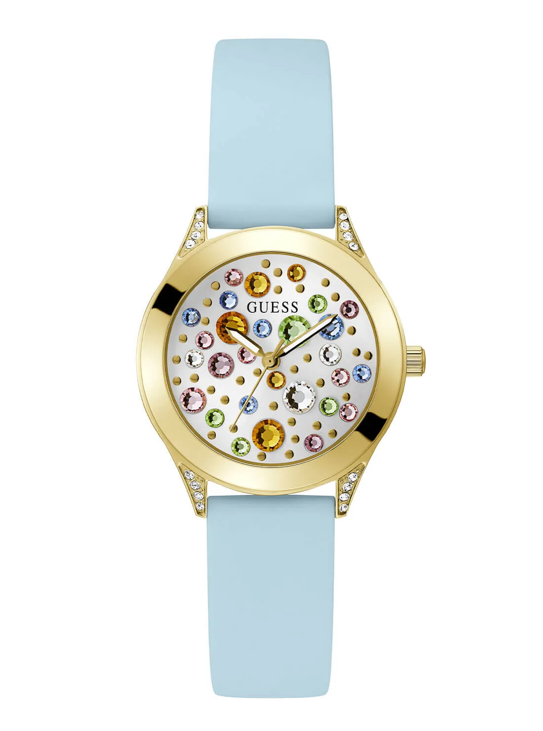 Gold Mini Wonderlust Multi Glitz Silicone Watch Guess