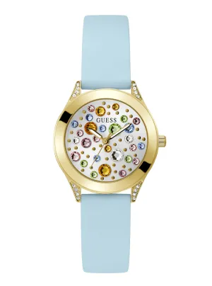 Gold Mini Wonderlust Multi Glitz Silicone Watch Guess