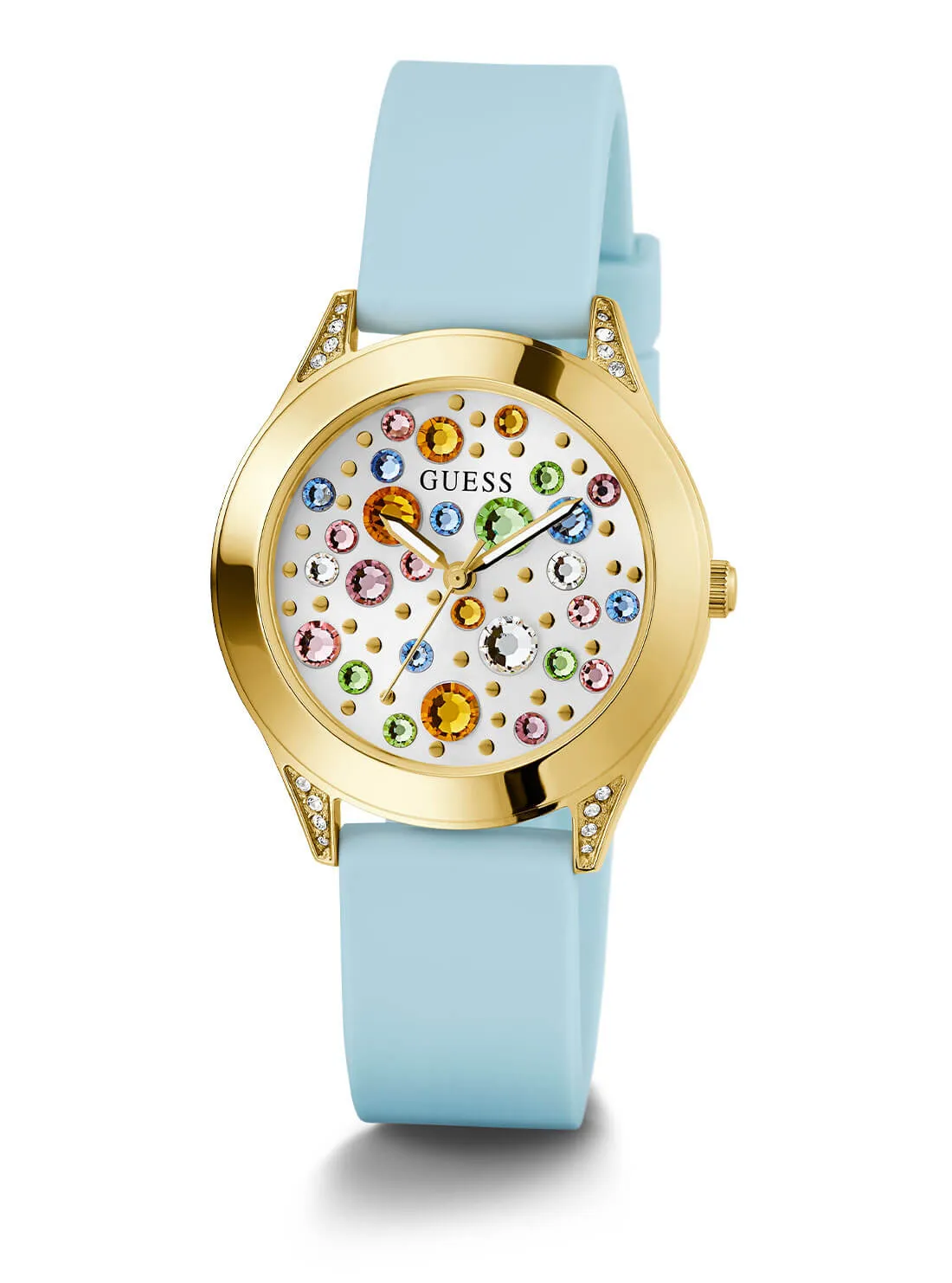 Gold Mini Wonderlust Multi Glitz Silicone Watch Guess