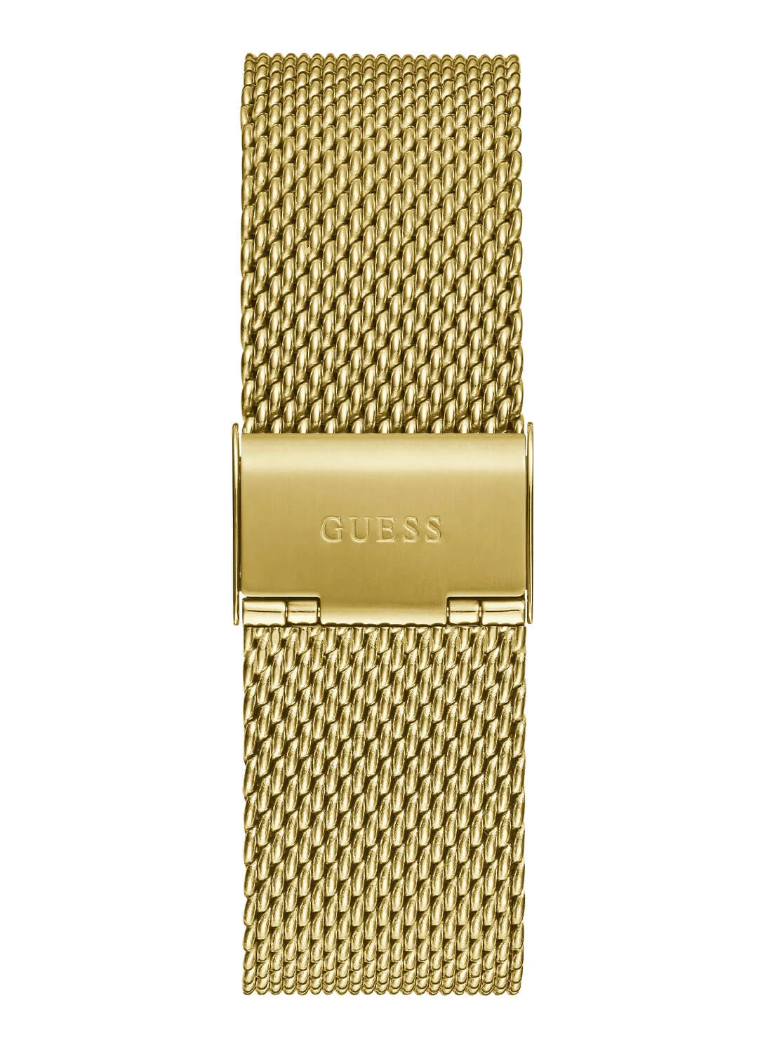 Gold Reputation Black Logo Mesh Watch Guess