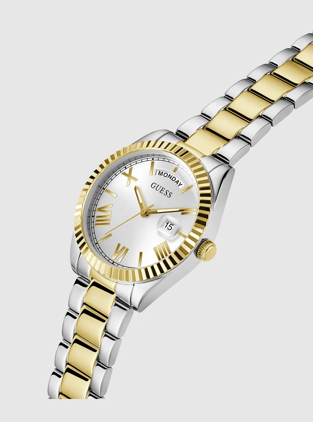 Gold Silver Luna Link Watch Guess