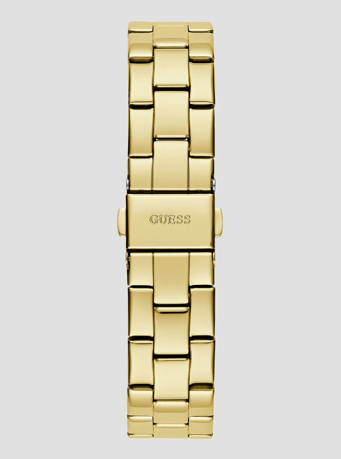 Gold Tri Plaque Black Link Watch Guess