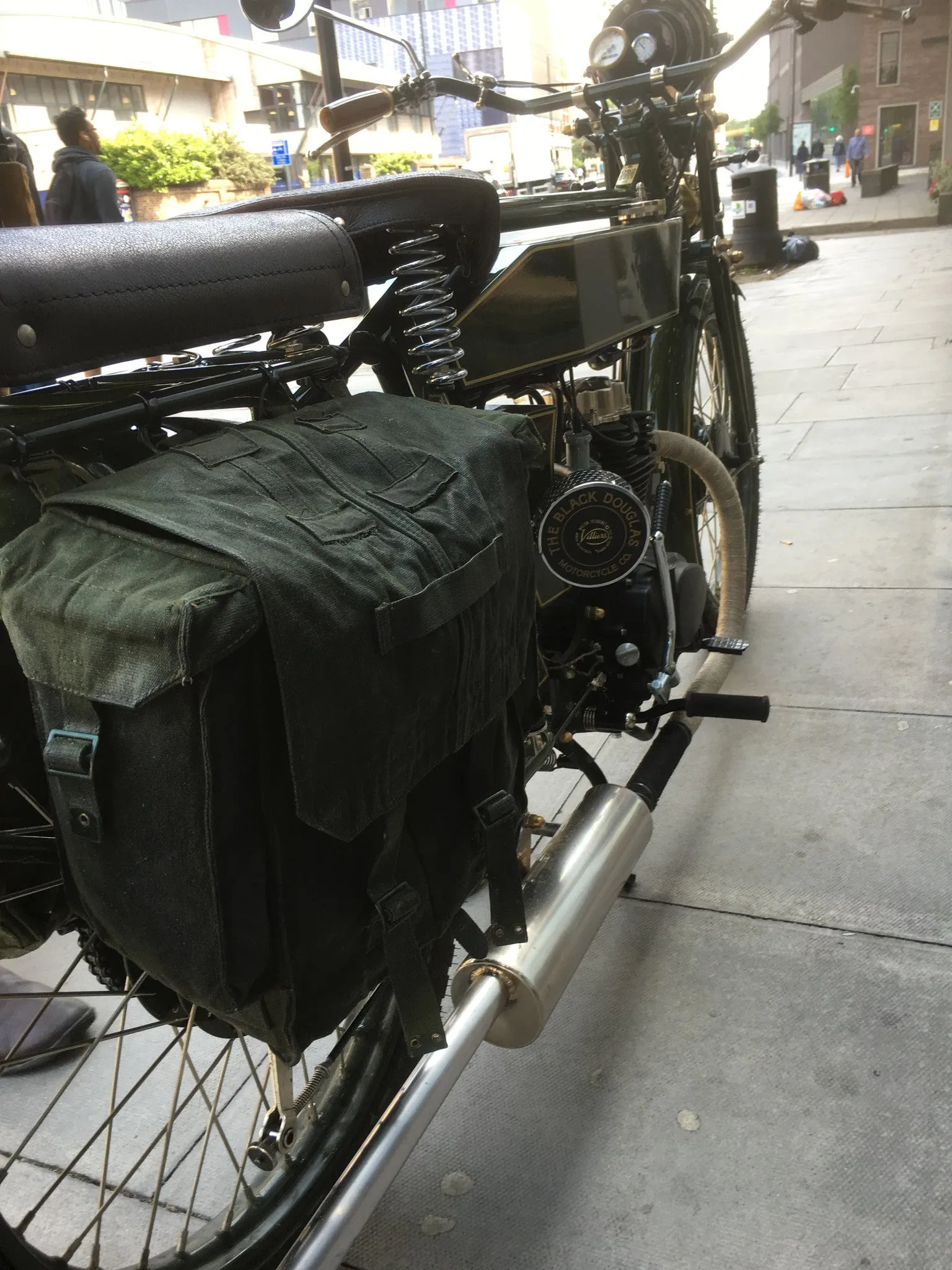 GREEN MOTORCYCLE PANNIERS Silvermans