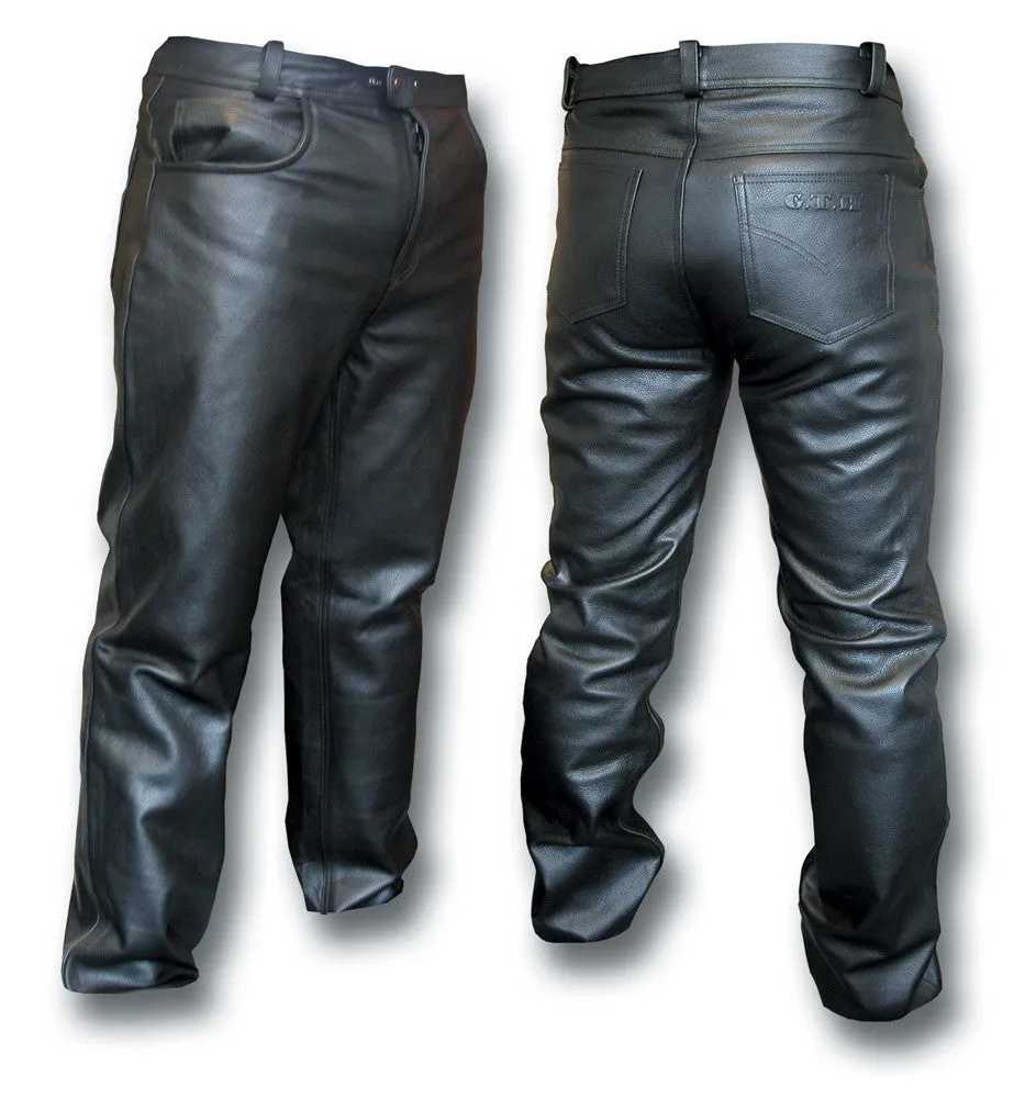 GTH BLACK LEATHER JEANS Silvermans