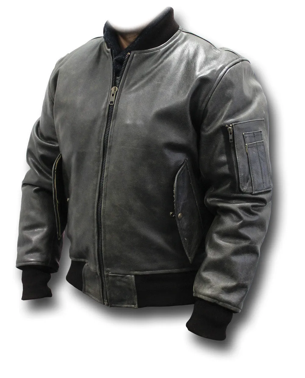 GTH MA1 VINTAGE LEATHER JACKET Silvermans
