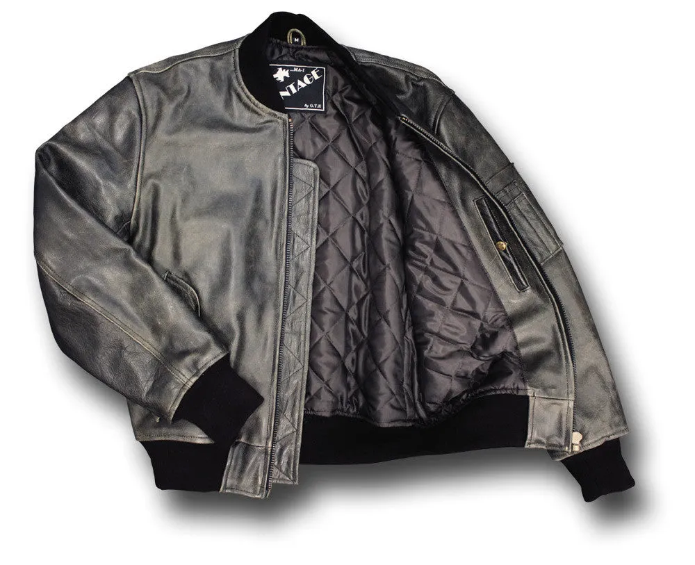 GTH MA1 VINTAGE LEATHER JACKET Silvermans