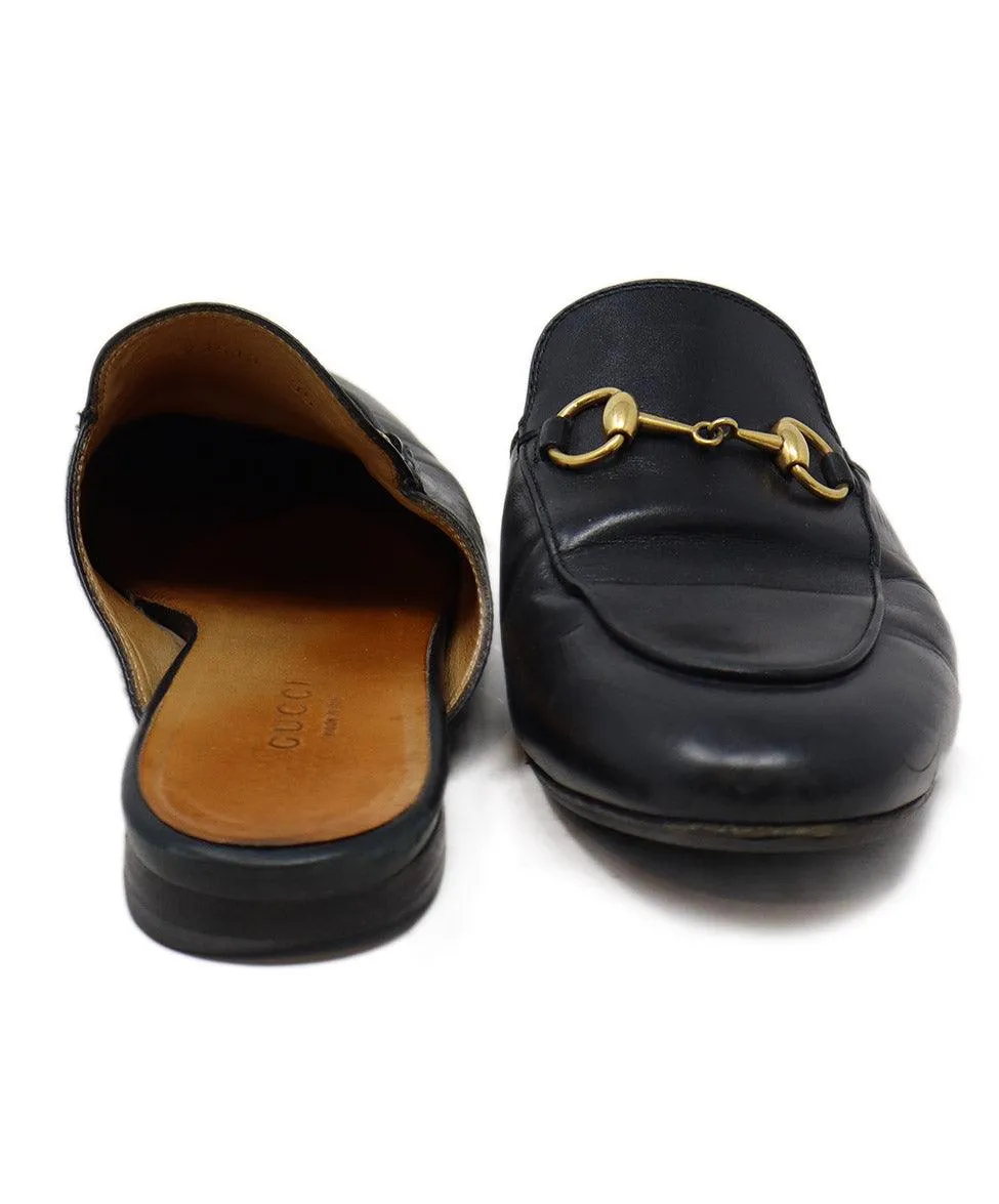 Gucci Black Leather Mules sz 5