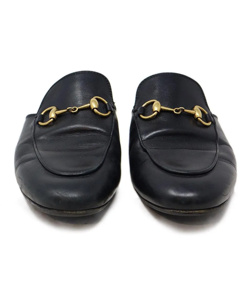 Gucci Black Leather Mules sz 5