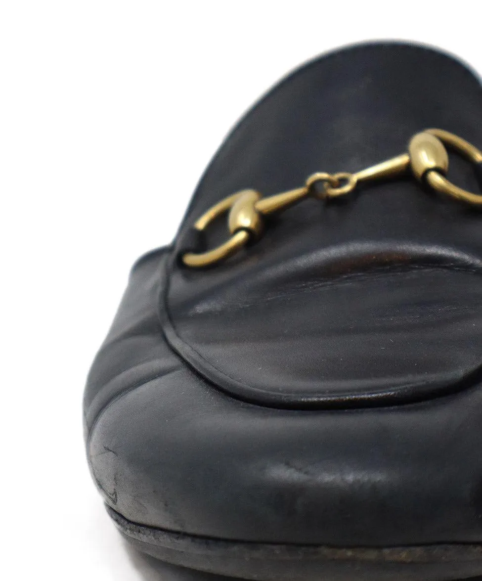 Gucci Black Leather Mules sz 5