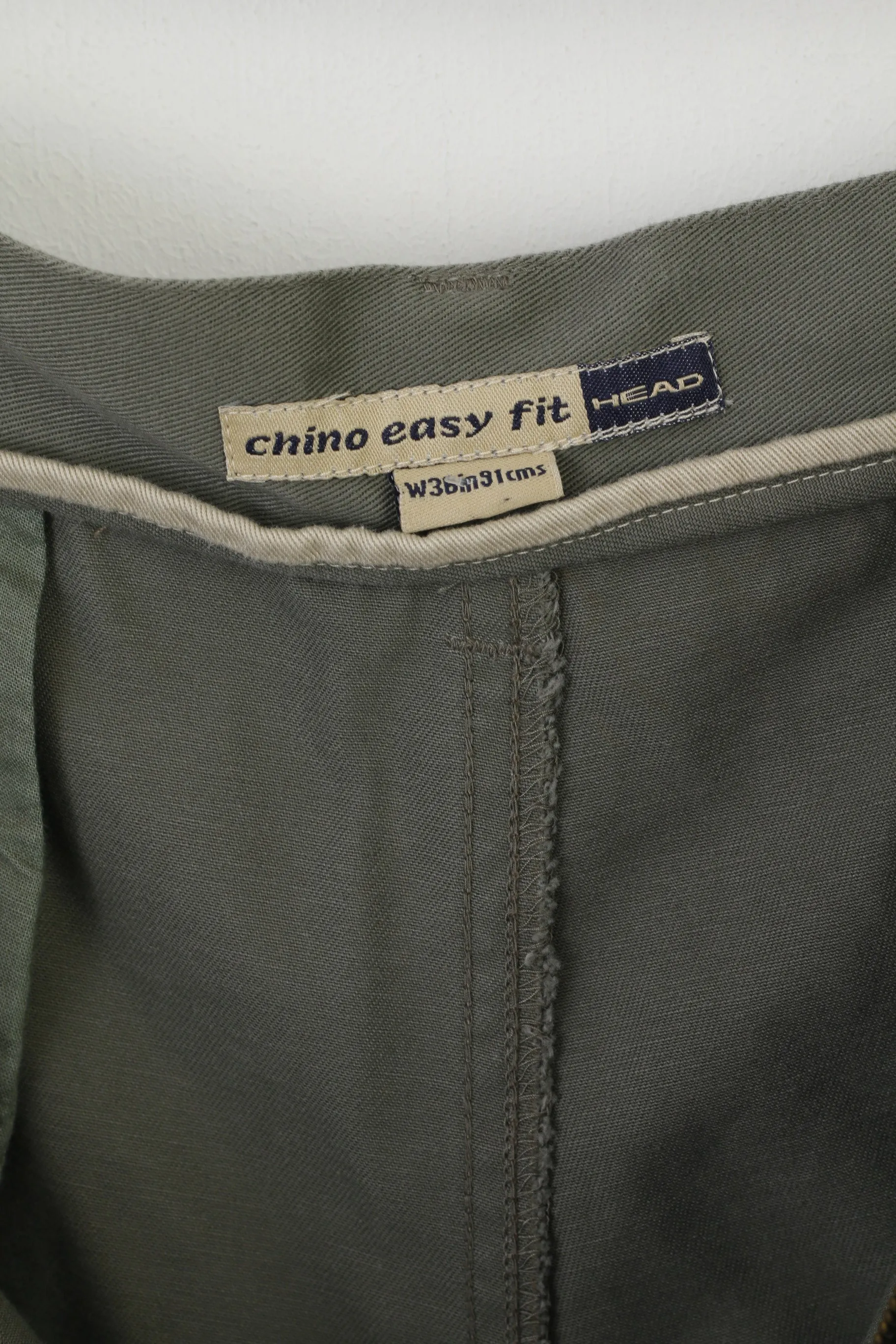 Head Men 36 Shorts Khaki Vintage Sportswear Chino Easy Fit Cotton Casual