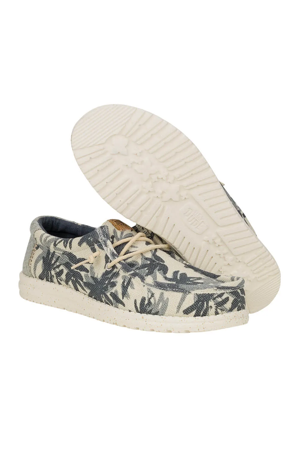 HEYDUDE Men’s Wally Jute Shoes in Egret Cloud Blue | 43087-0OF