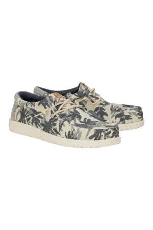 HEYDUDE Men’s Wally Jute Shoes in Egret Cloud Blue | 43087-0OF