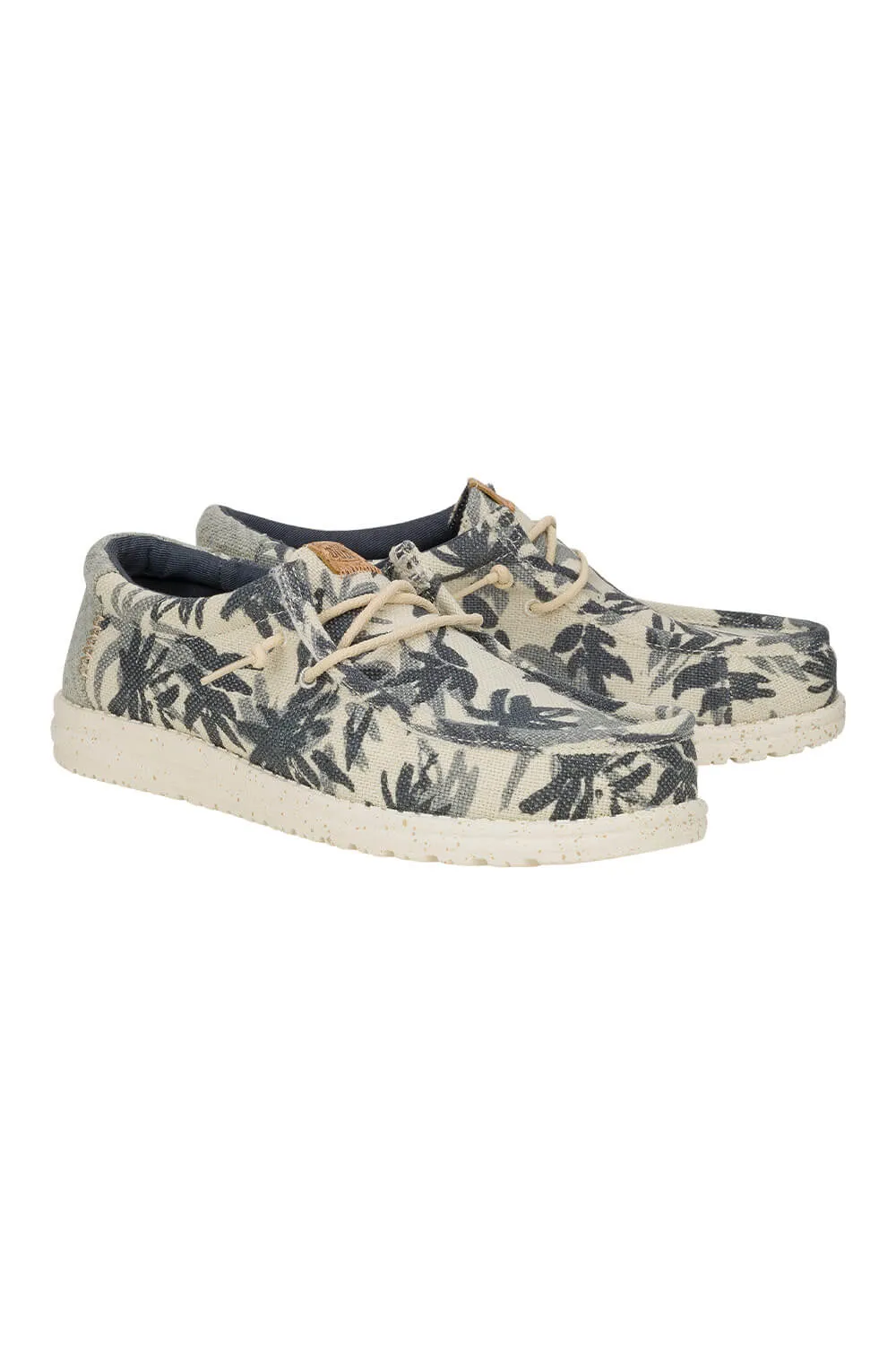 HEYDUDE Men’s Wally Jute Shoes in Egret Cloud Blue | 43087-0OF
