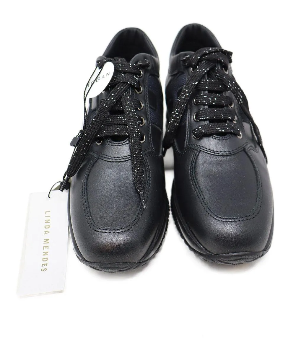 Hogan Black Leather Sneakers sz 5.5