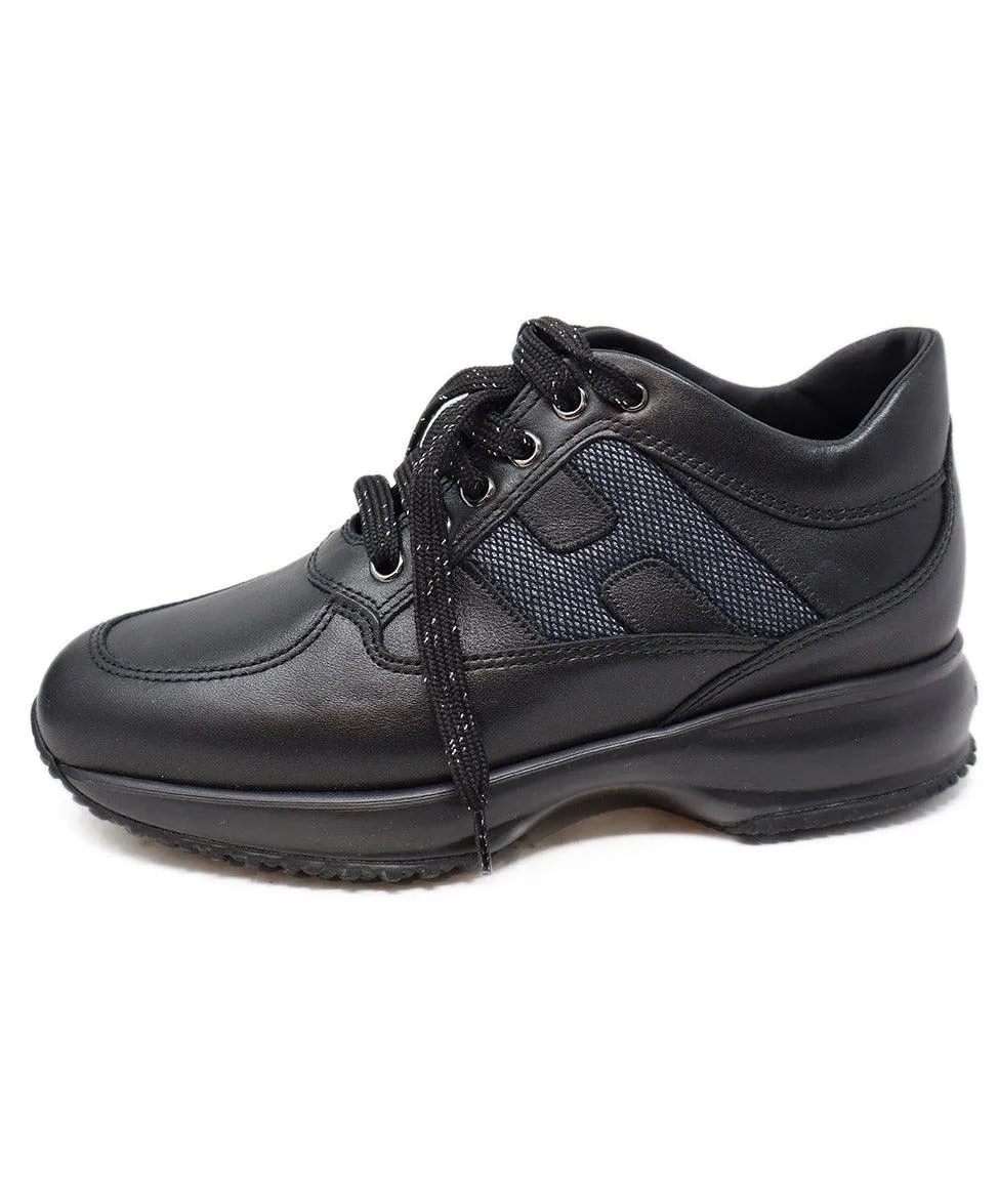 Hogan Black Leather Sneakers sz 5.5
