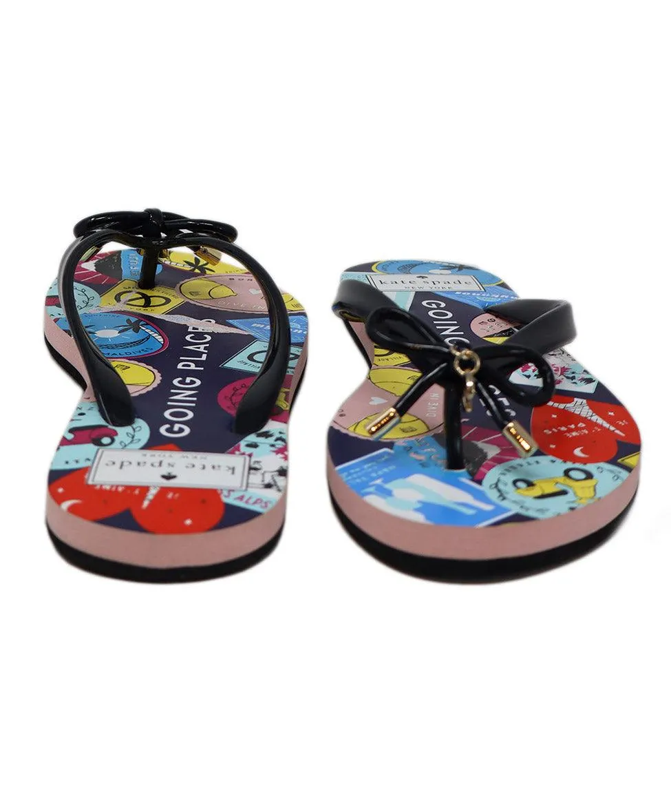 Kate Spade Multicolor Print Flip Flops sz 5.5