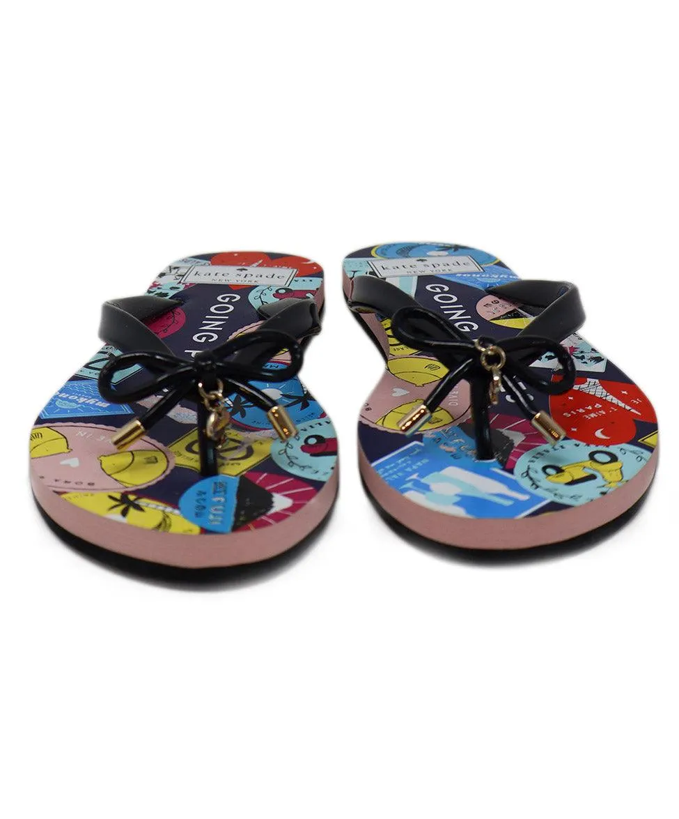 Kate Spade Multicolor Print Flip Flops sz 5.5