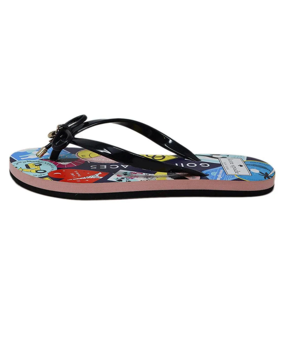 Kate Spade Multicolor Print Flip Flops sz 5.5