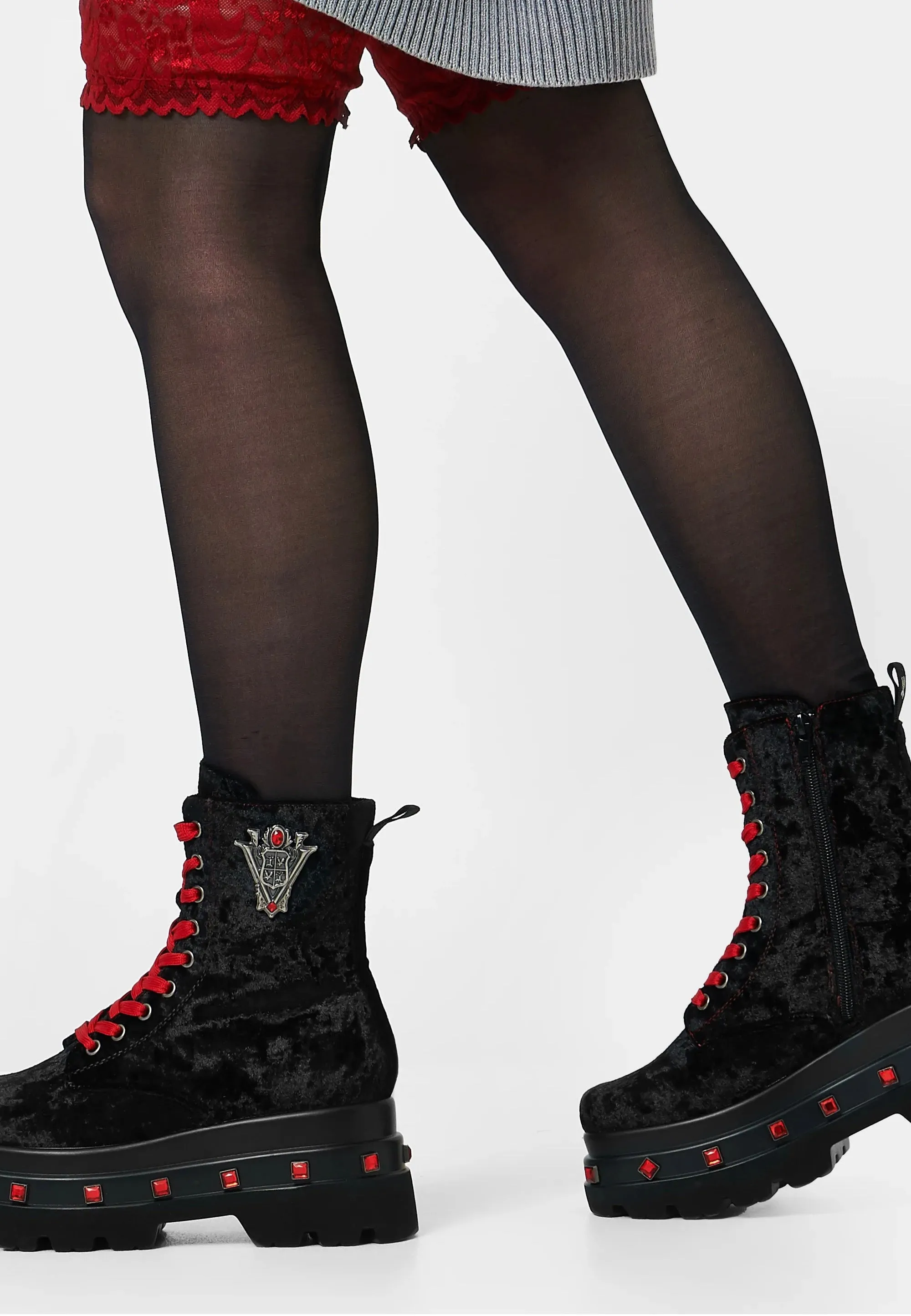 Koi Footwear x Twilight - Volterra Velvet Crow Platform Black - Girl Shoes