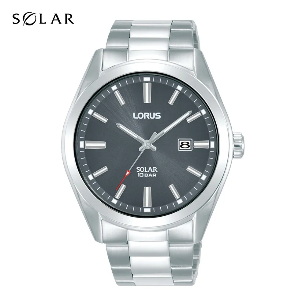 Lorus Grey Dial Solar Mens Watch RX333AX9