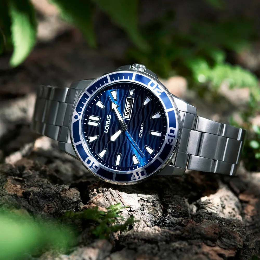 Lorus Sports Blue Dial Mens Watch RH357AX9