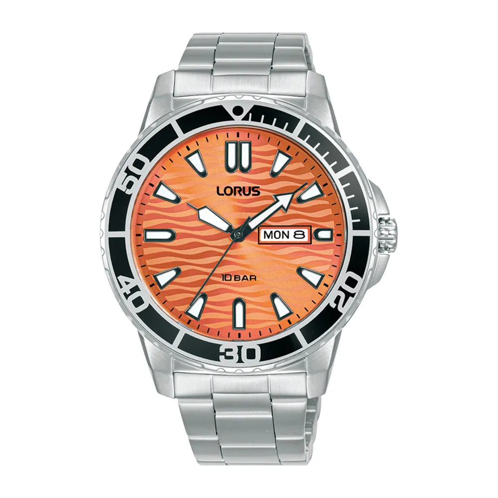 Lorus Sports Orange Dial Mens Watch RH361AX9