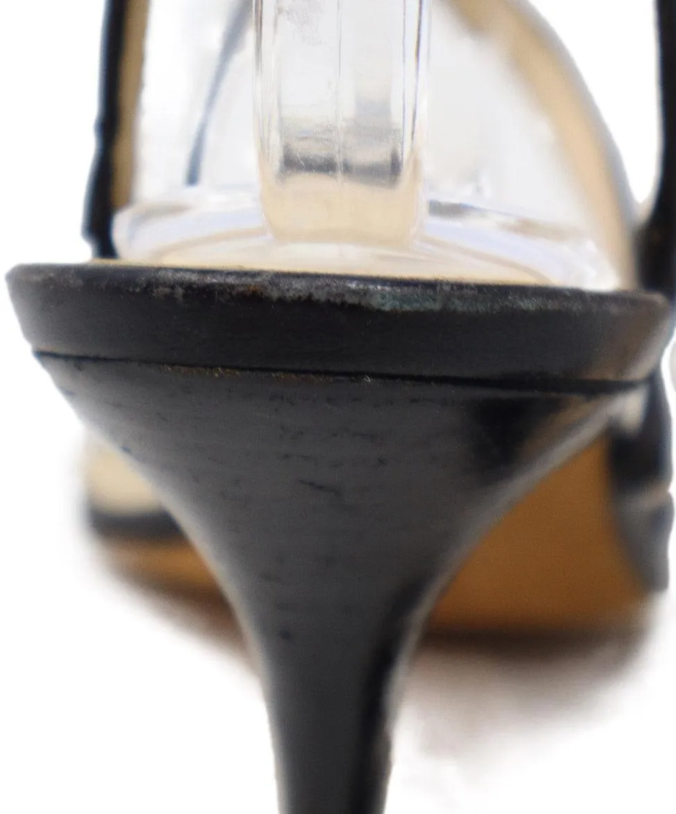 Manolo Blahnik Black Leather Sandals sz 9