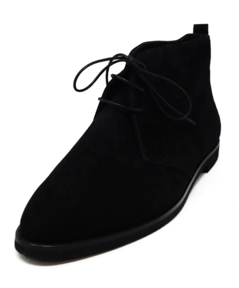 Manolo Blahnik Black Suede Lace Up Booties sz 11