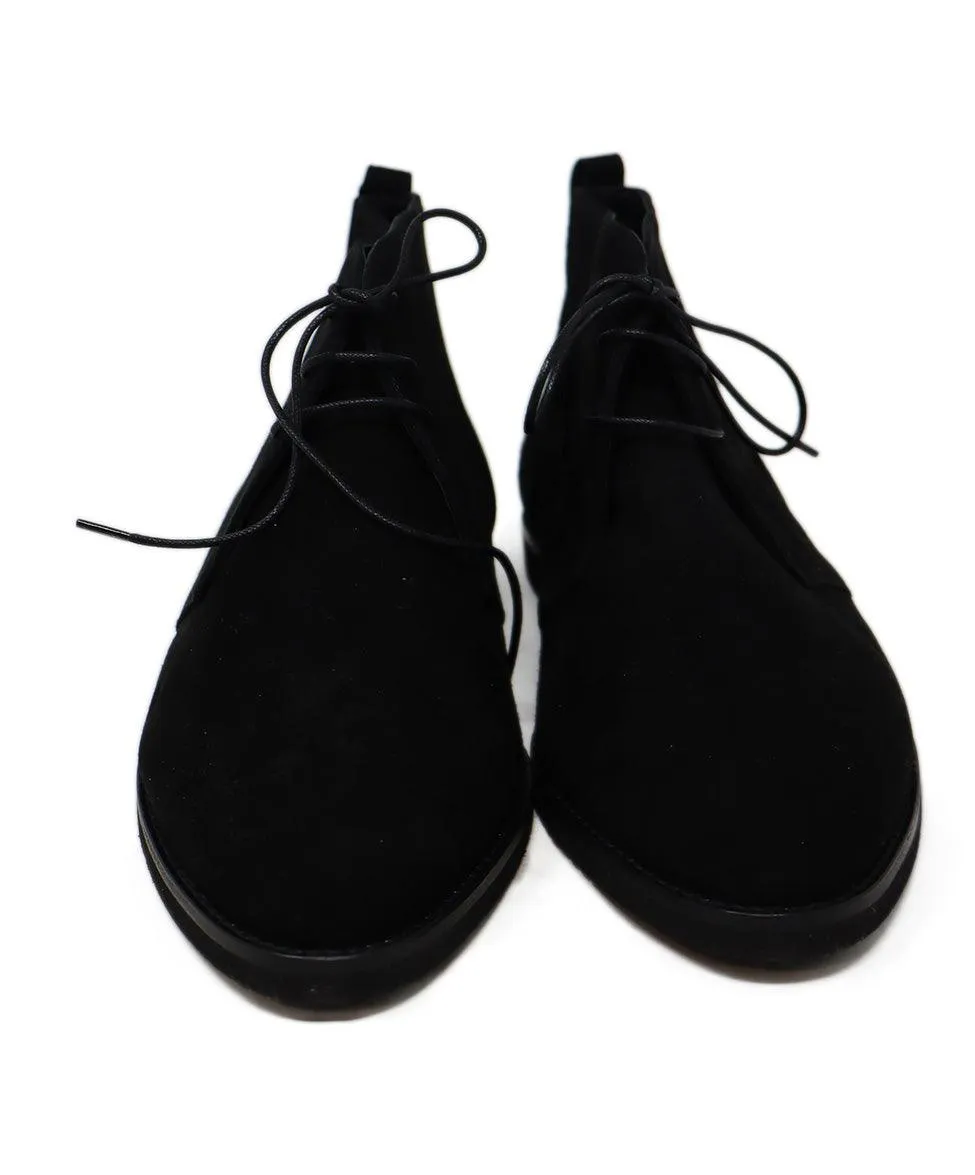 Manolo Blahnik Black Suede Lace Up Booties sz 11