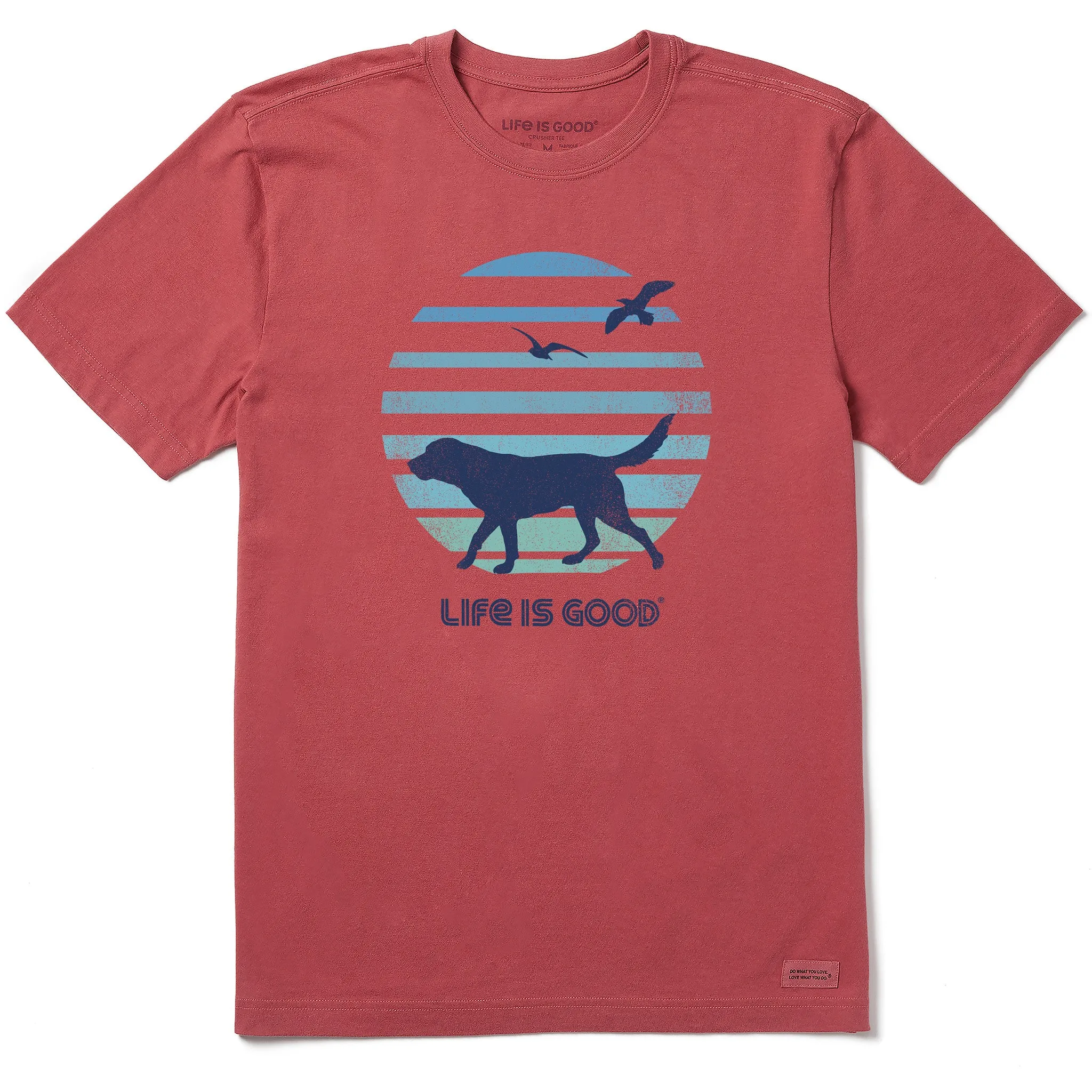 Men's 70's Retro Dog Beach Walk Short Sleeve Crusher Tee Life is Good