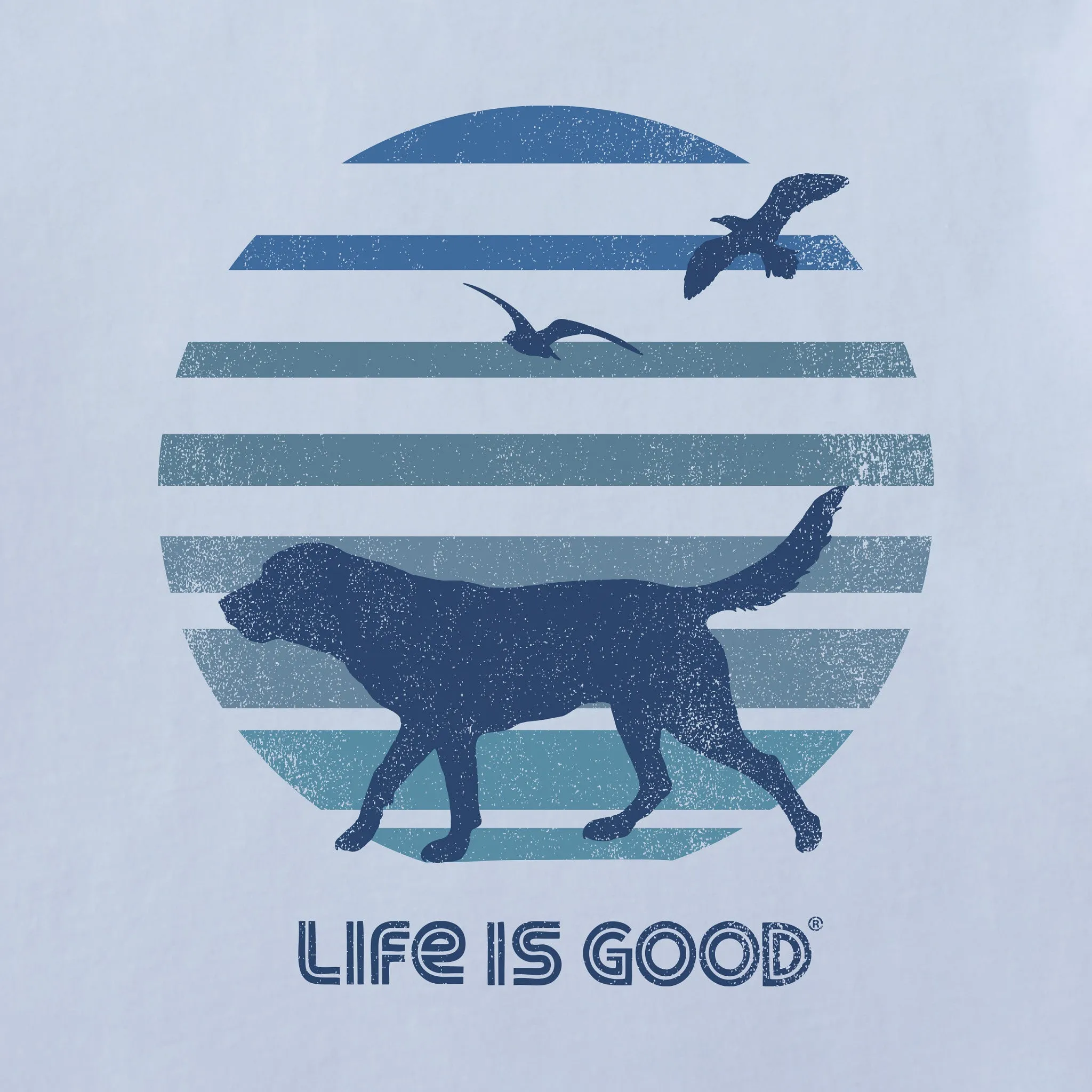 Men's 70's Retro Dog Beach Walk Short Sleeve Crusher Tee Life is Good