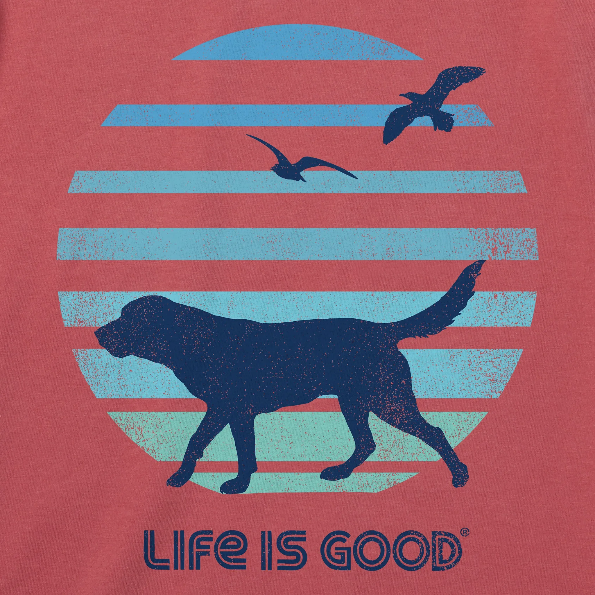 Men's 70's Retro Dog Beach Walk Short Sleeve Crusher Tee Life is Good