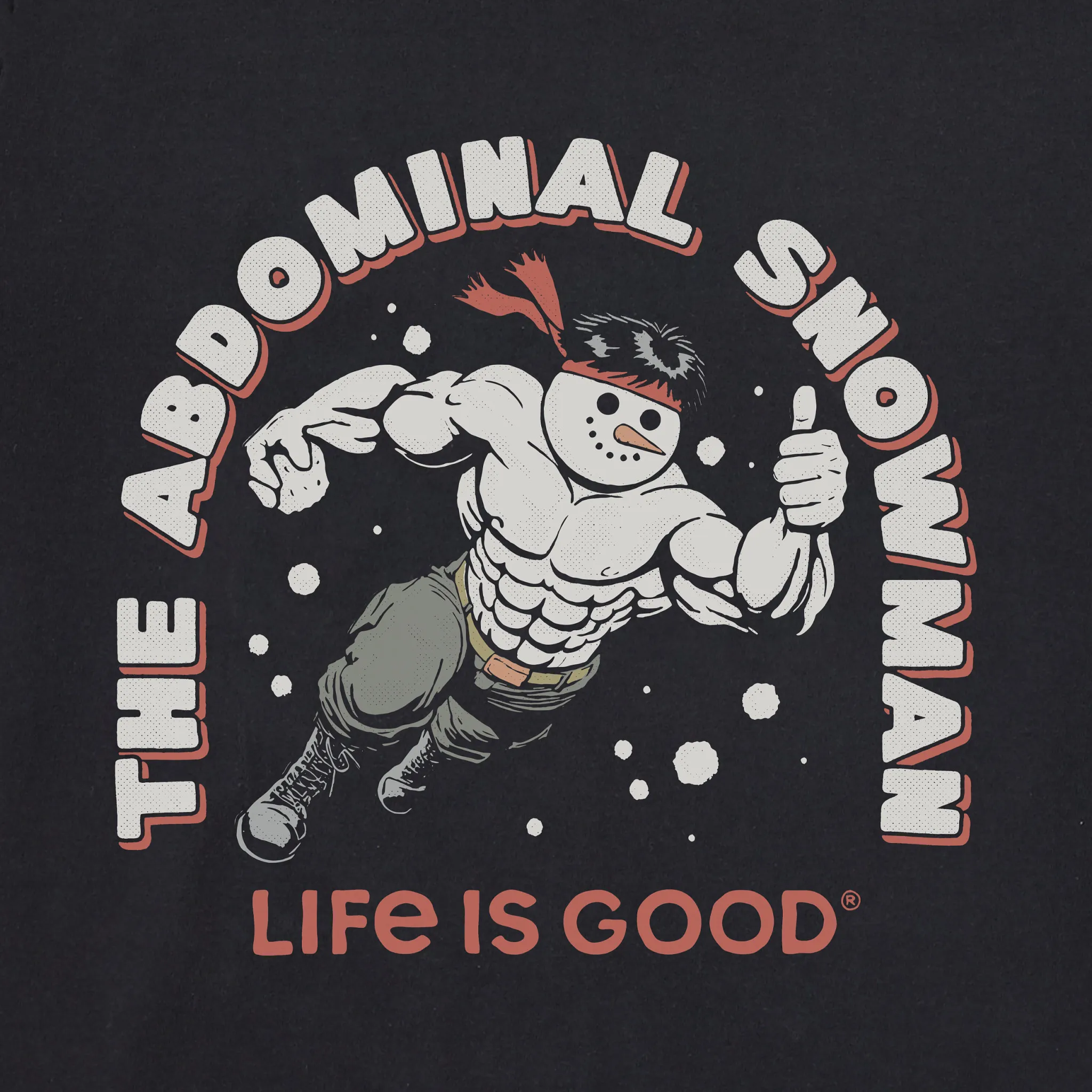 Men's Abdominal Snowman Action Hero Short Sleeve Crusher Tee Life is Good
