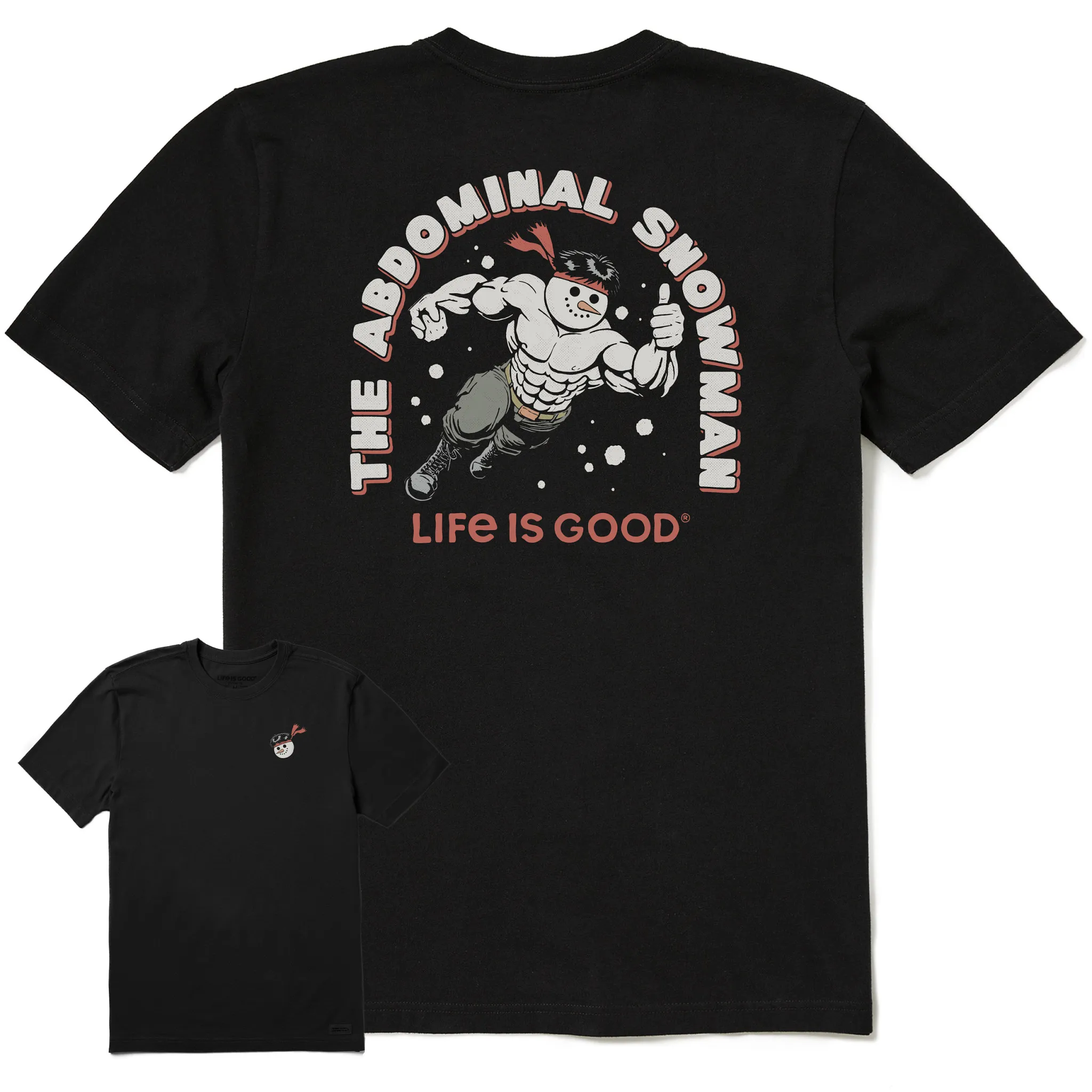 Men's Abdominal Snowman Action Hero Short Sleeve Crusher Tee Life is Good