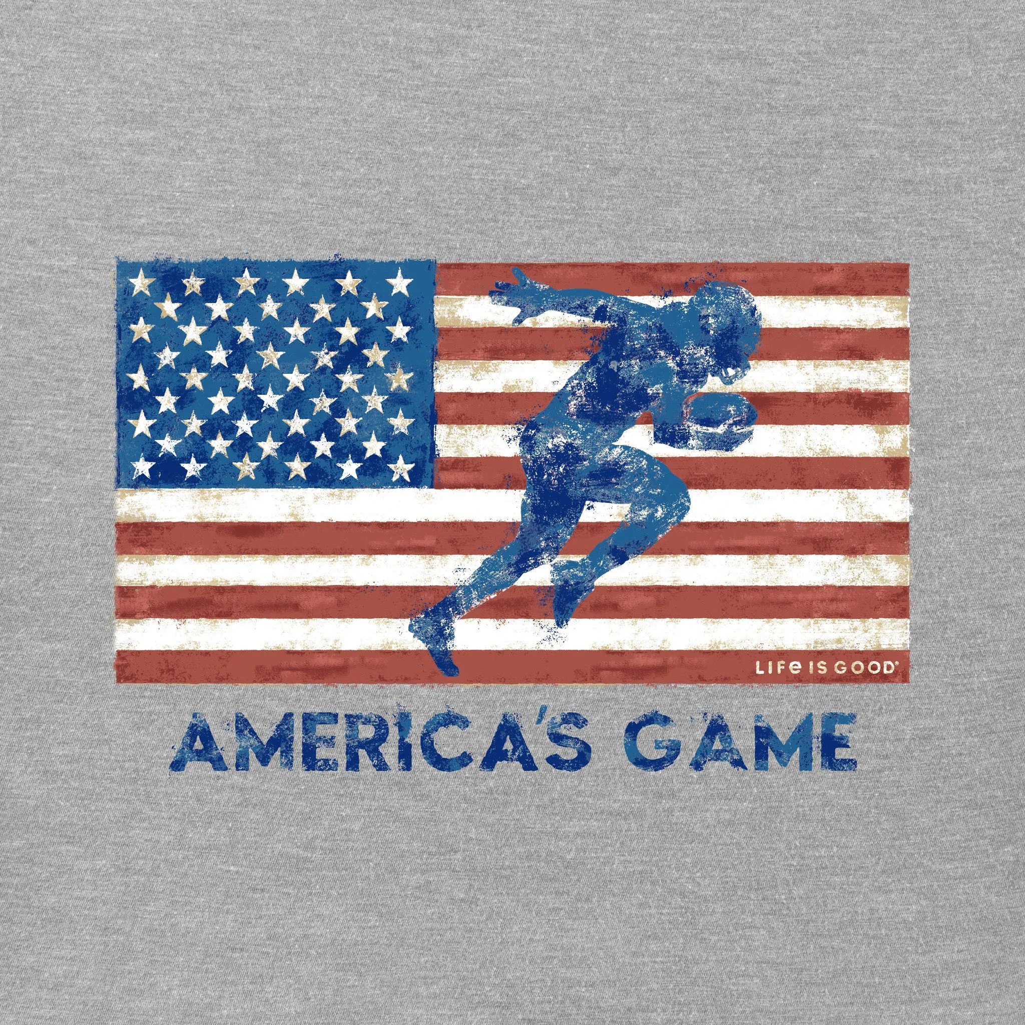 Men's America's Game Flag Short Sleeve Tee Life is Good