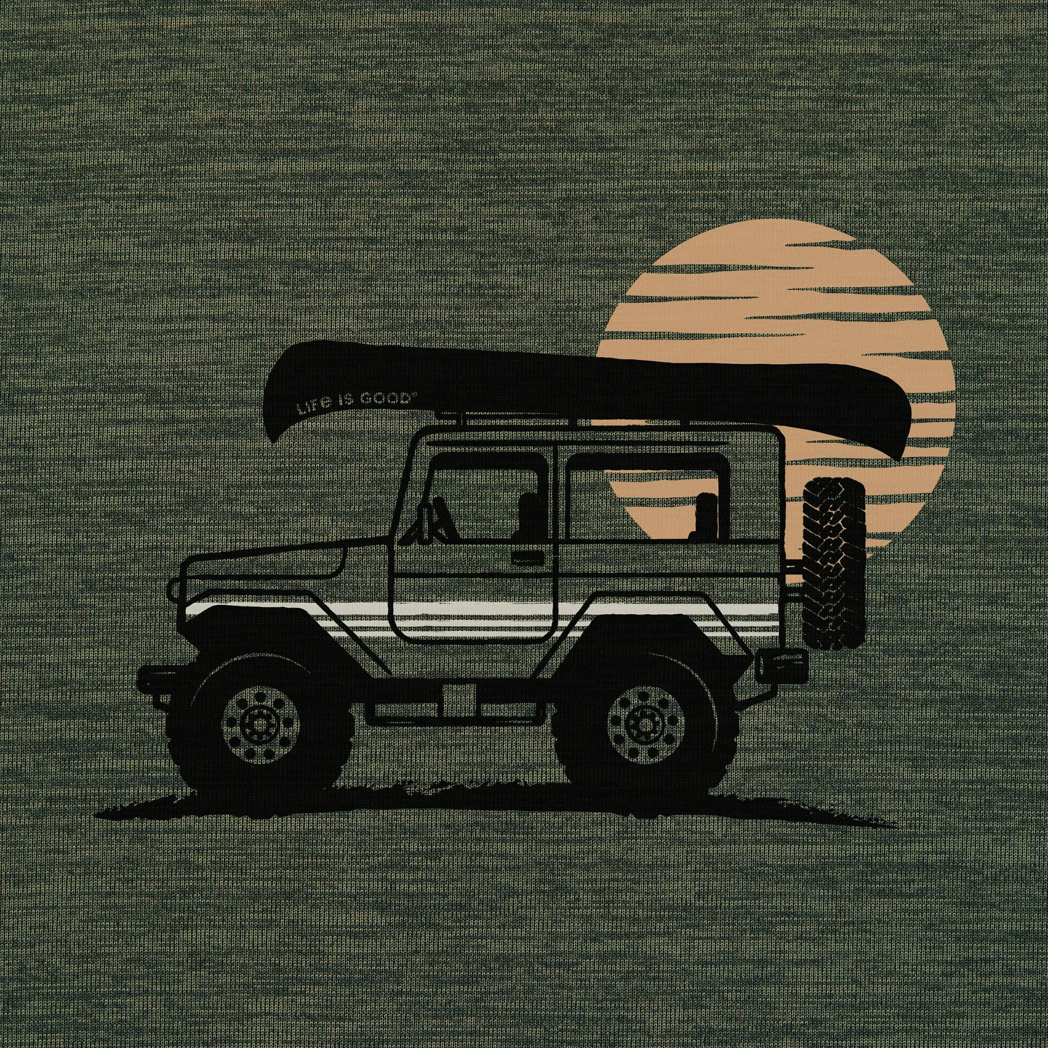 Men's ATV Canoe Long Sleeve Sun Crusher Hoodie Life is Good