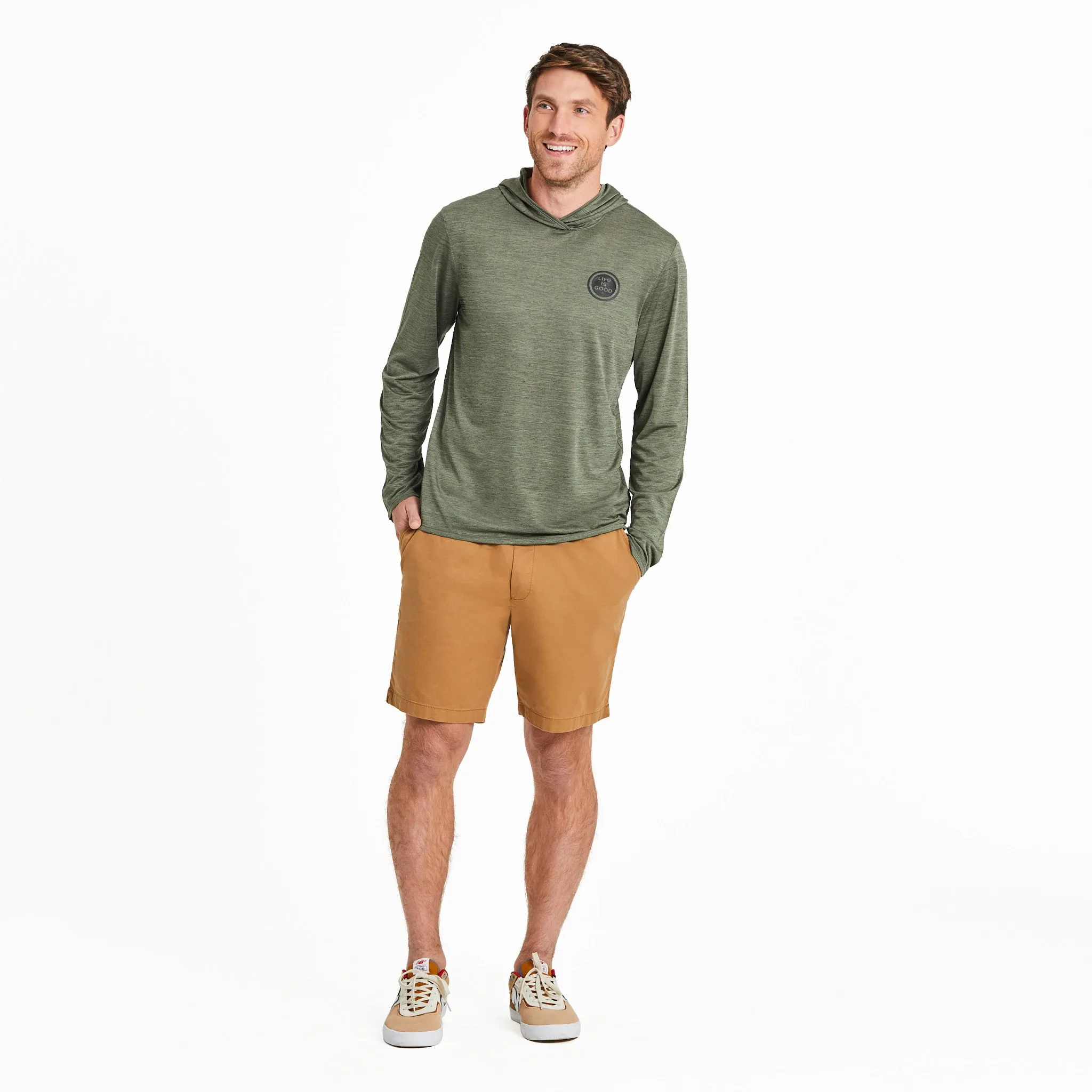 Men's ATV Canoe Long Sleeve Sun Crusher Hoodie Life is Good