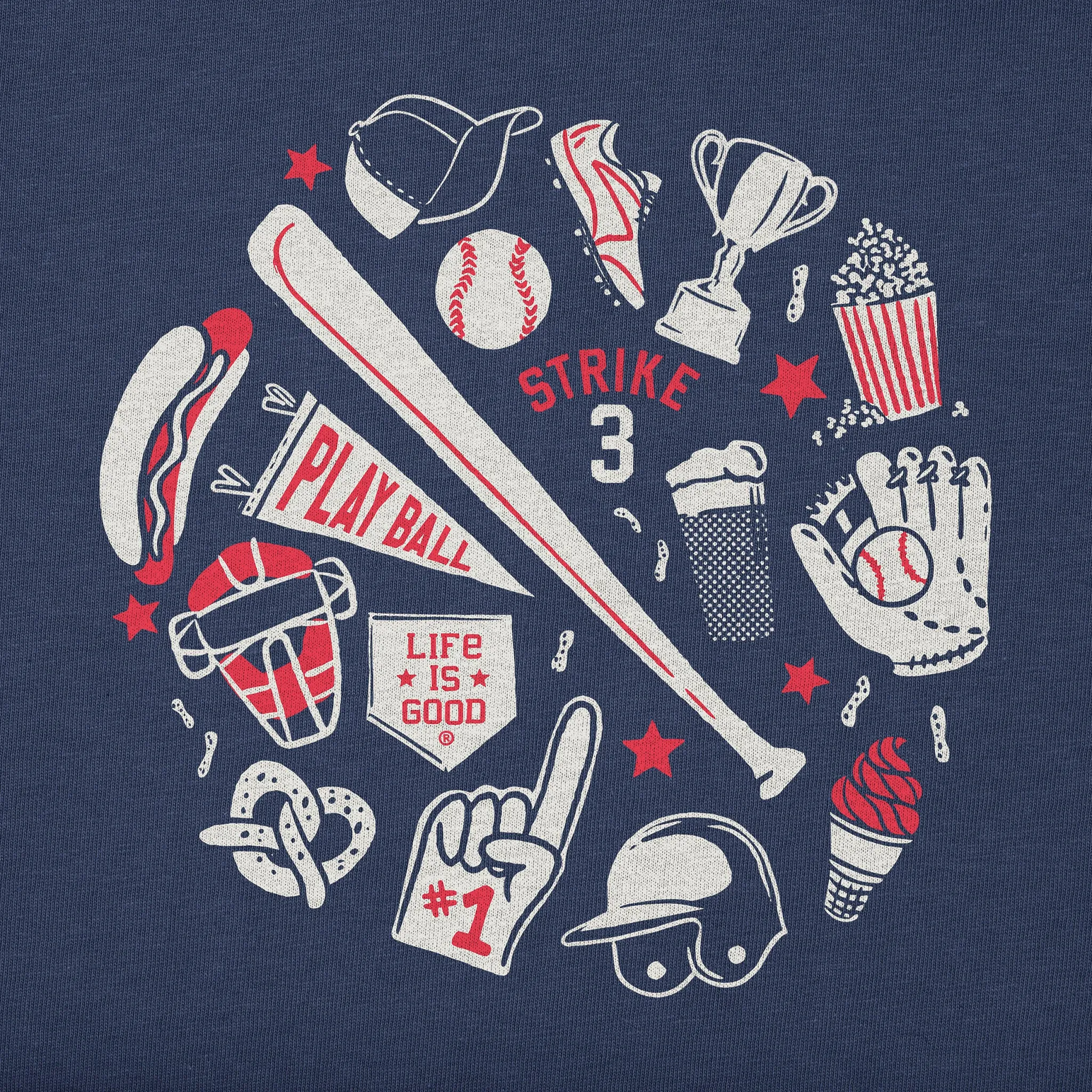 Men's Baseball Medley Short Sleeve Tee Life is Good