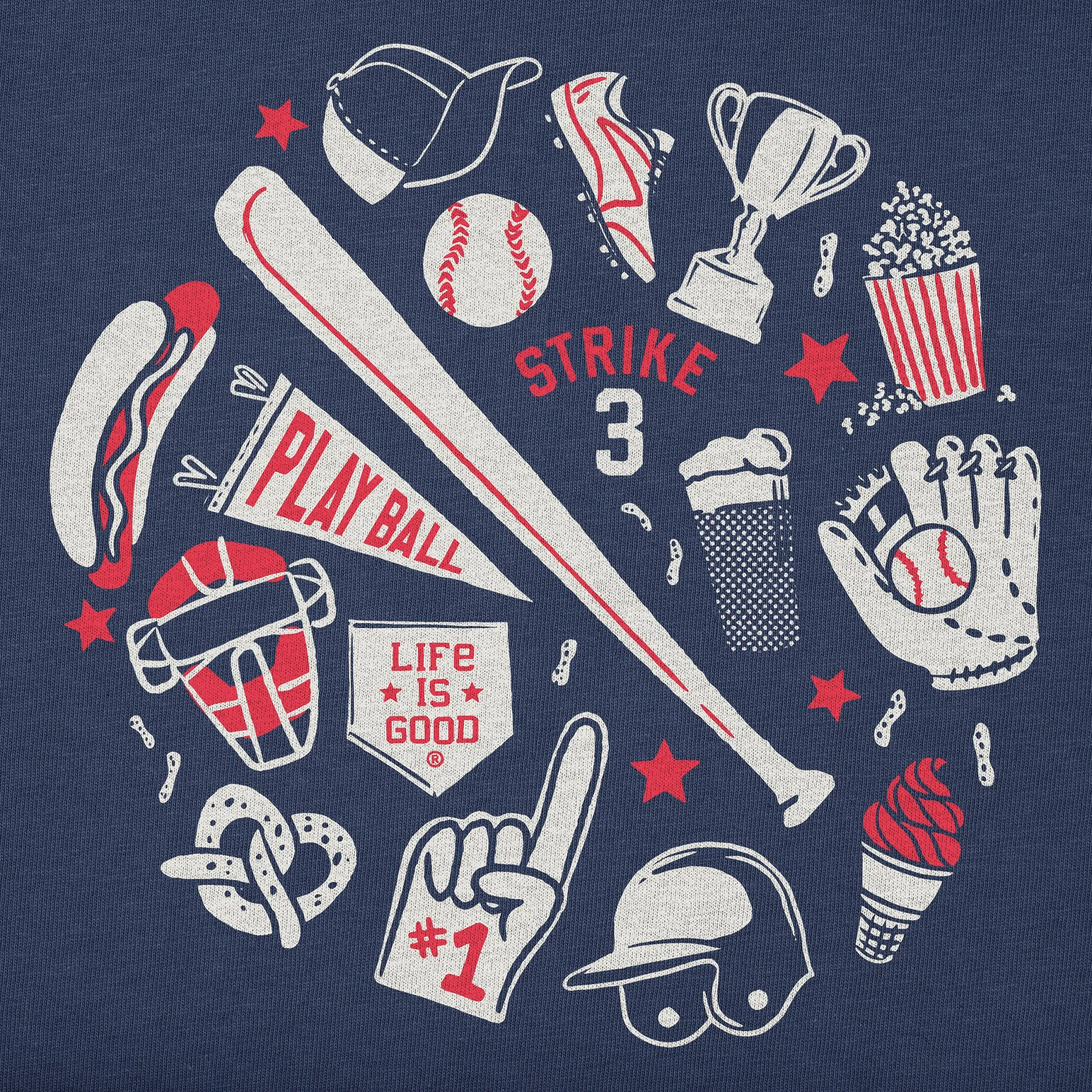 Men's Baseball Medley Short Sleeve Tee Life is Good