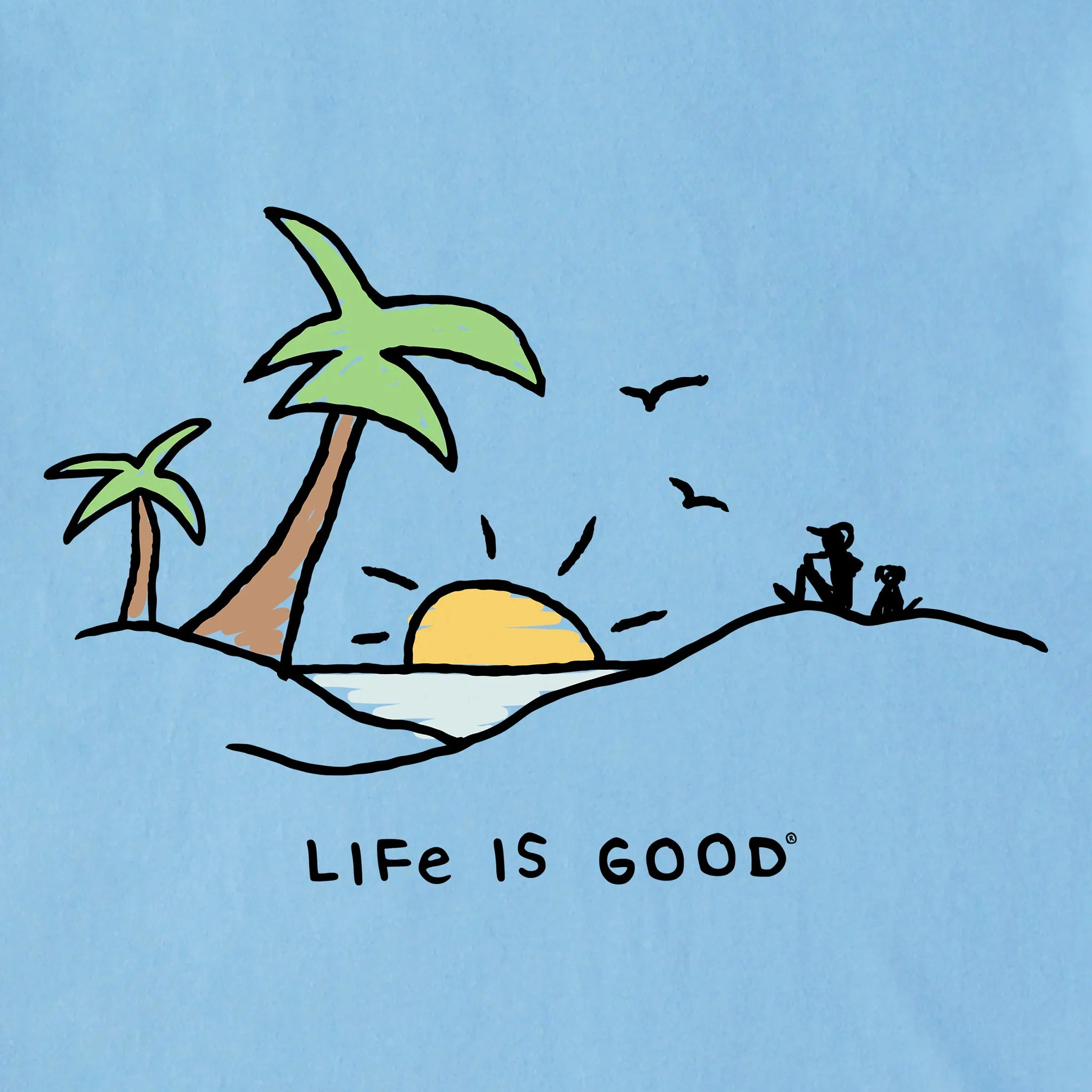 Men's Beach Palms Vista Short Sleeve Crusher Tee Life is Good
