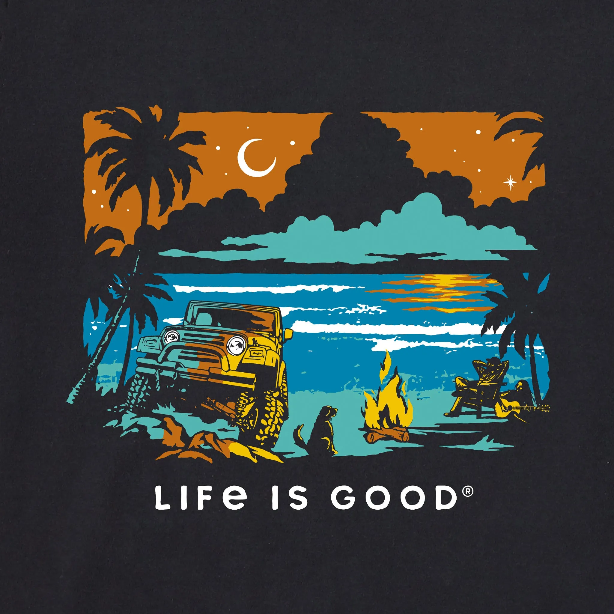 Men's Beachy ATV Camp Short Sleeve Tee Life is Good