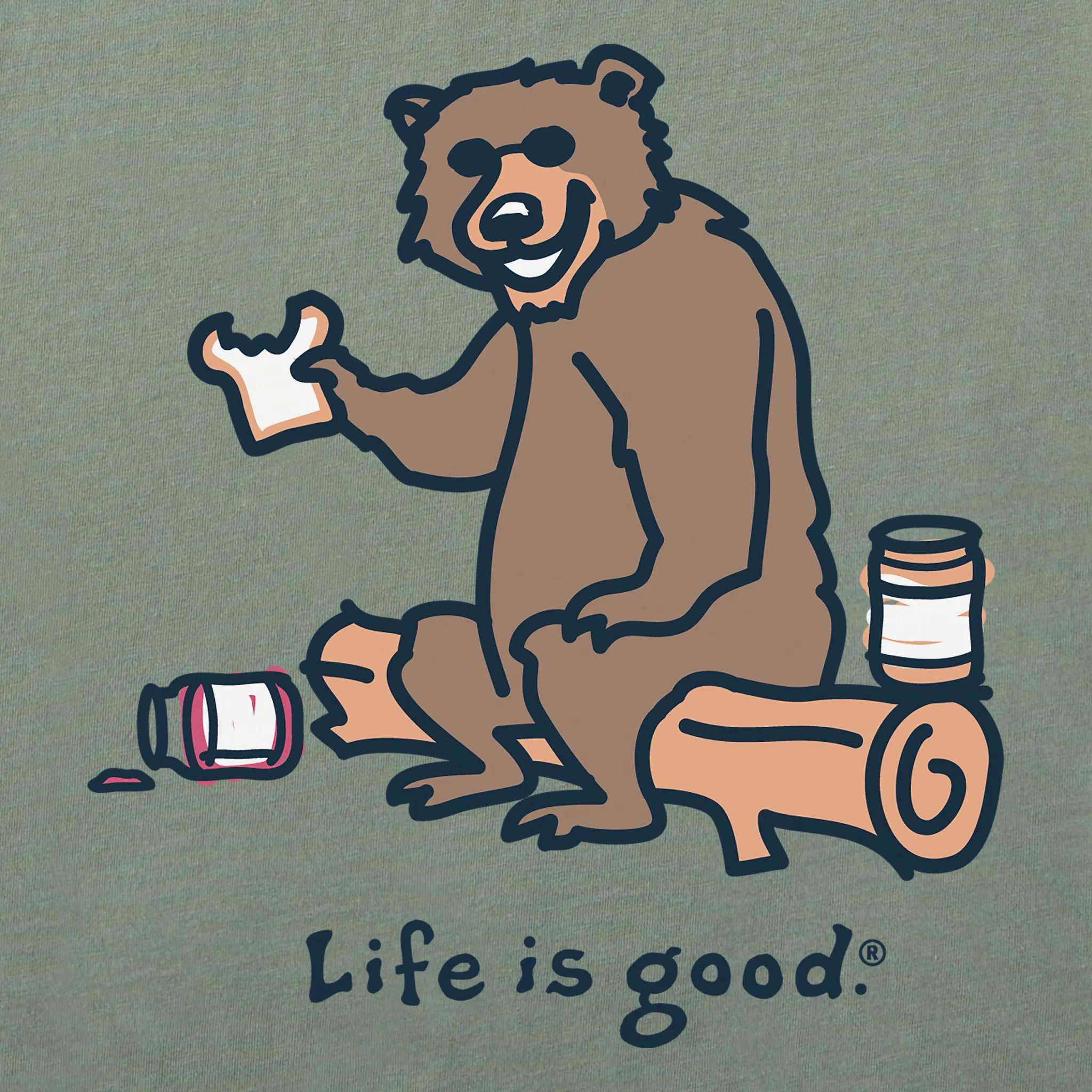 Men's Bear PB&J Short Sleeve Crusher Tee Life is Good