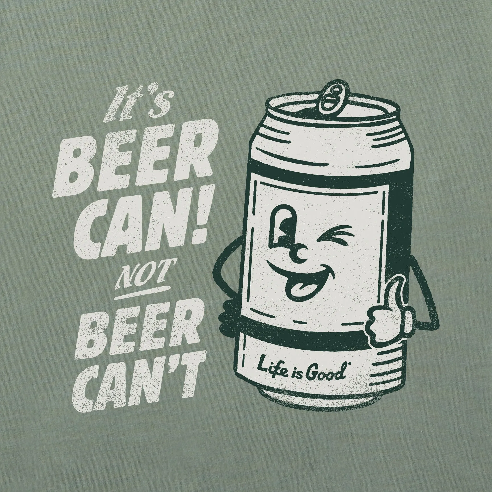 Men's Beer Can Short Sleeve Crusher Tee Life is Good
