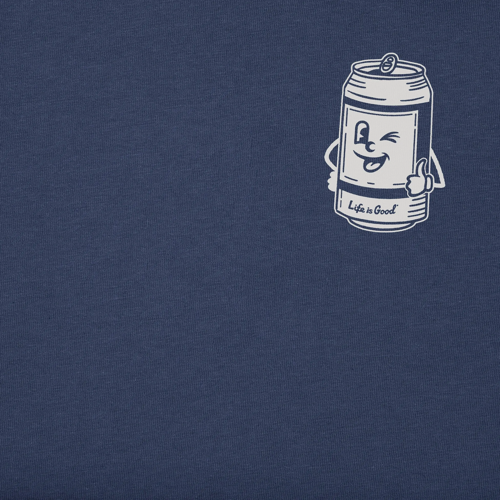 Men's Beer Can Short Sleeve Crusher Tee Life is Good