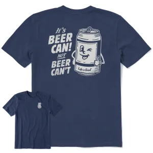 Men's Beer Can Short Sleeve Crusher Tee Life is Good
