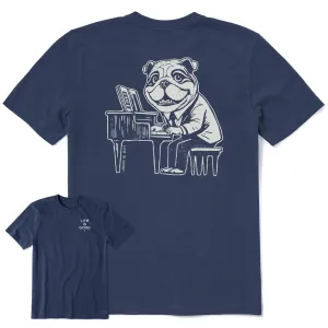 Men's Bert's Bulldog with Piano Short Sleeve Crusher Tee Life is Good